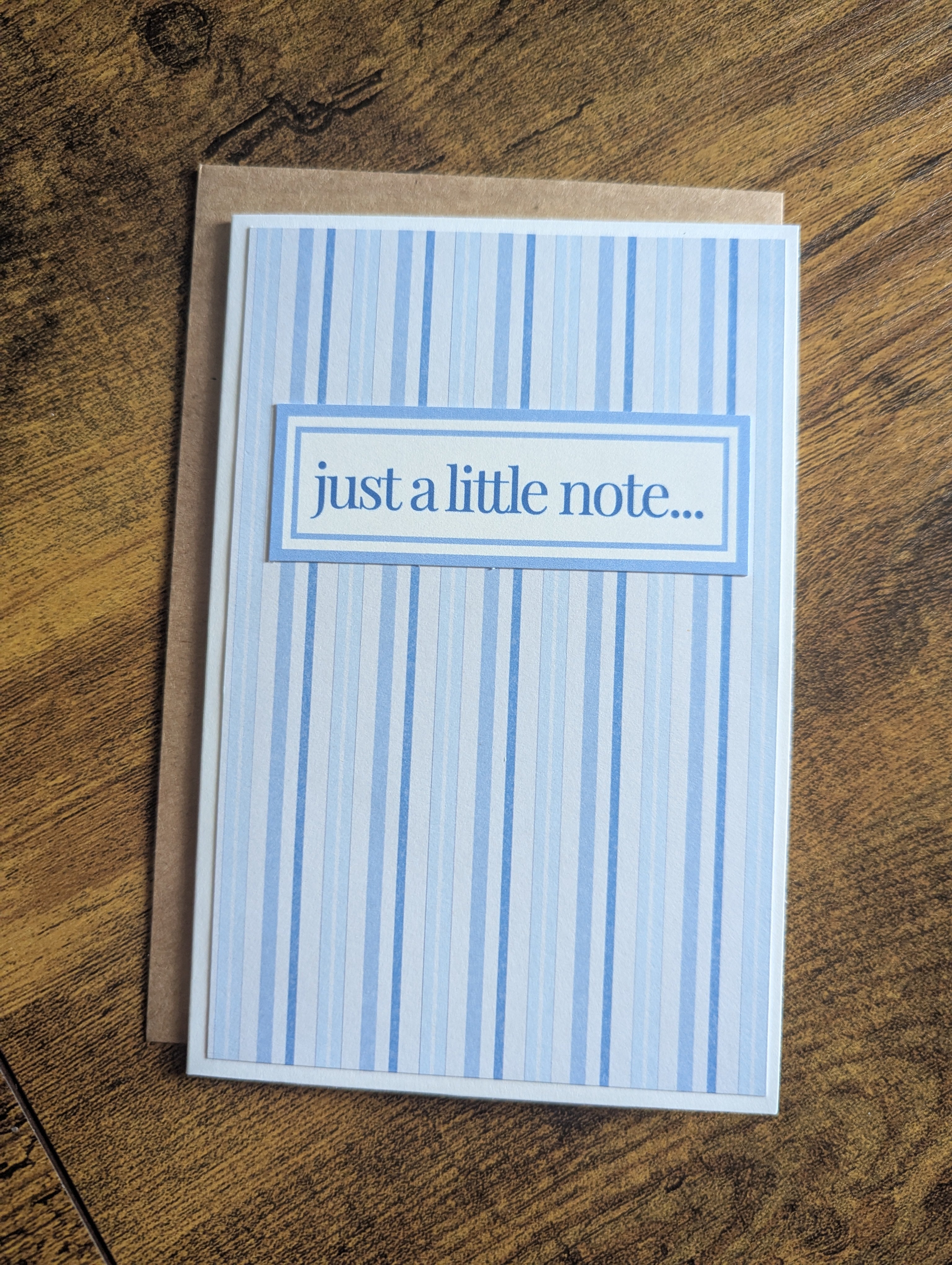 Cosy Greetings: "Just a little note" card